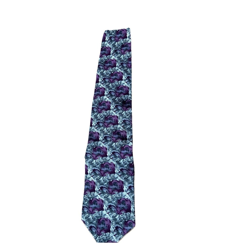 J. Garcia Men's Neck Tie Purple & Gray Multicolor 100% Imported Silk RN 62830